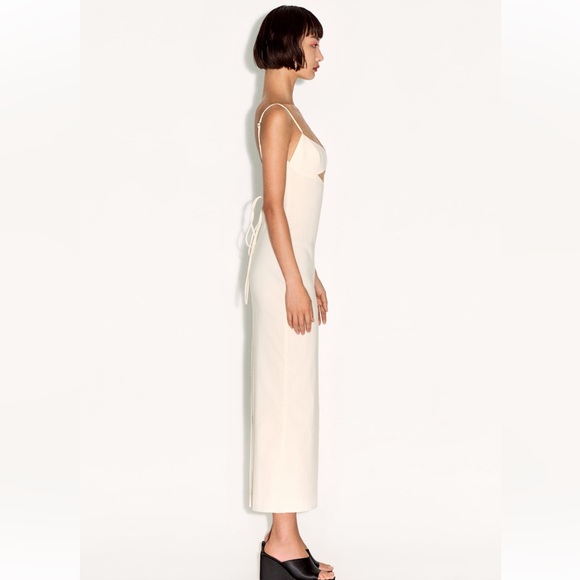 New Zara | Linen Blend Cut Out Dress - Picture 15 of 16